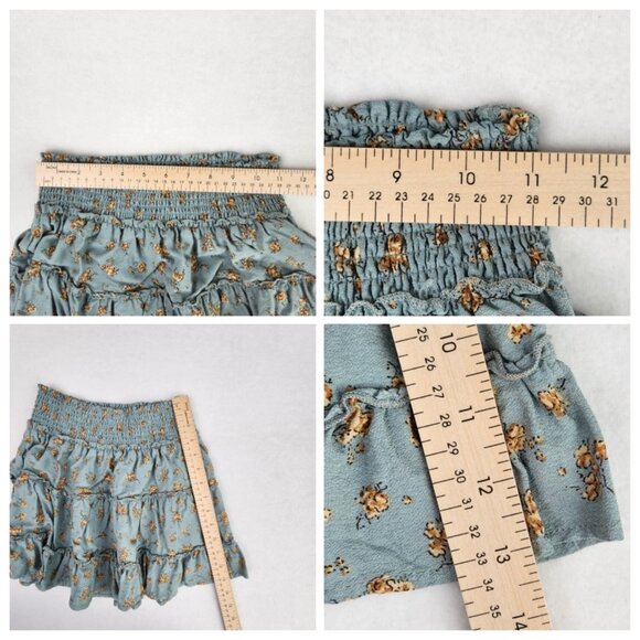 Garage Floral Mini Skirt Size Small Blue - Picture 7 of 8
